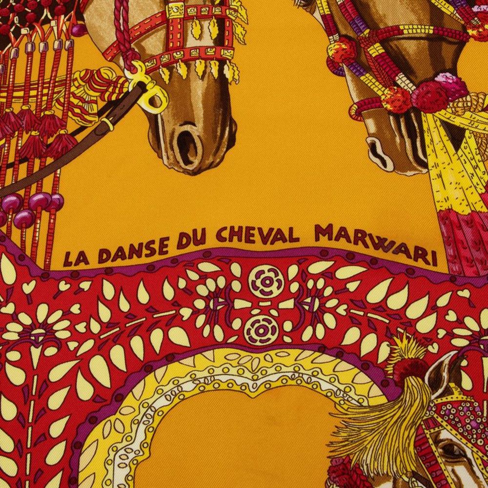 Hermes Silk La Danse du Cheval Marwari 90cm Scarf - Picture 5 of 5